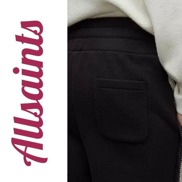 ALLSAINTS GISELLE CHAIN FRINGE TRIM BLACK SWEATPANTS, SIZE SMALL - Picture 12 of 16